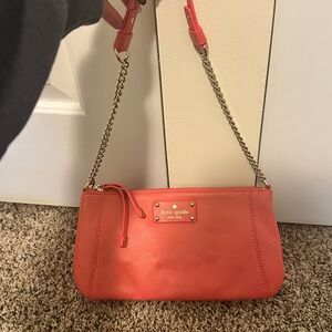 Kate Spade Red Crossbody Bag with Chain Strap